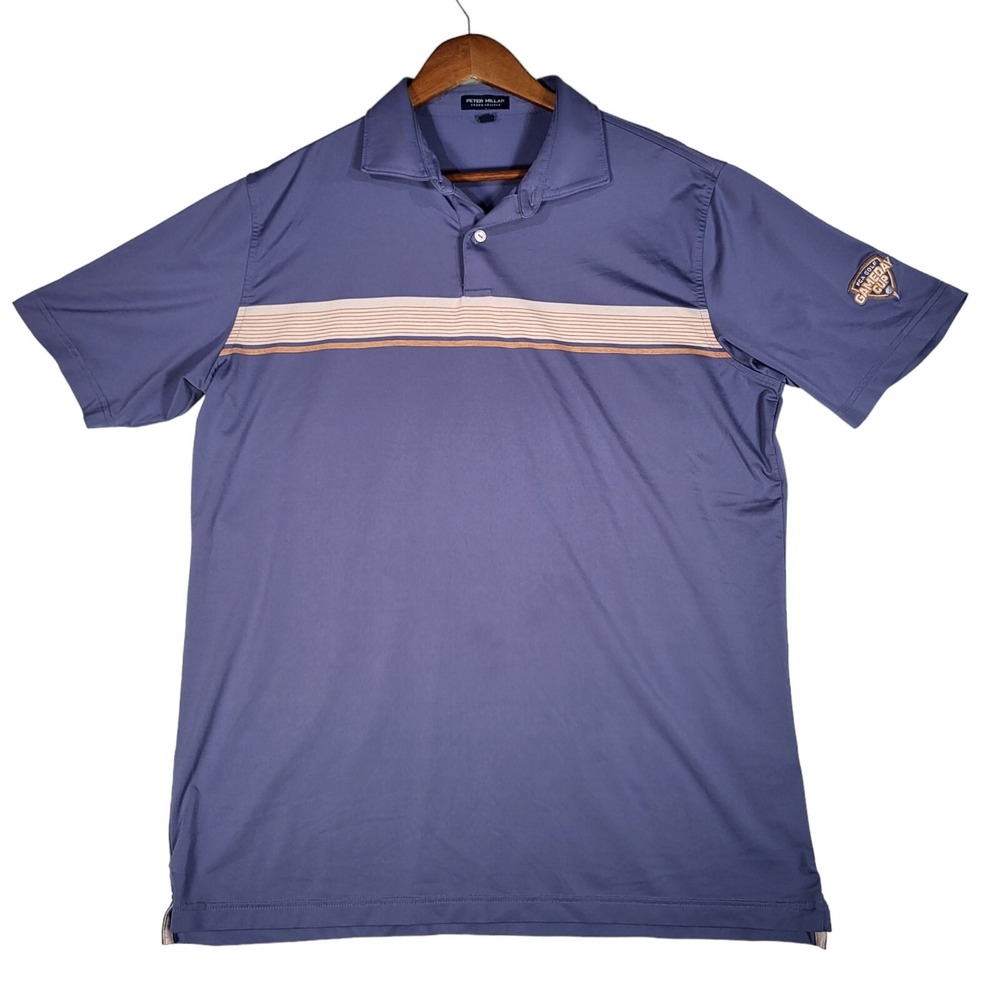 Peter Millar Golf Polo Shirt Mens XL Crown Crafted Blue Performance Logo